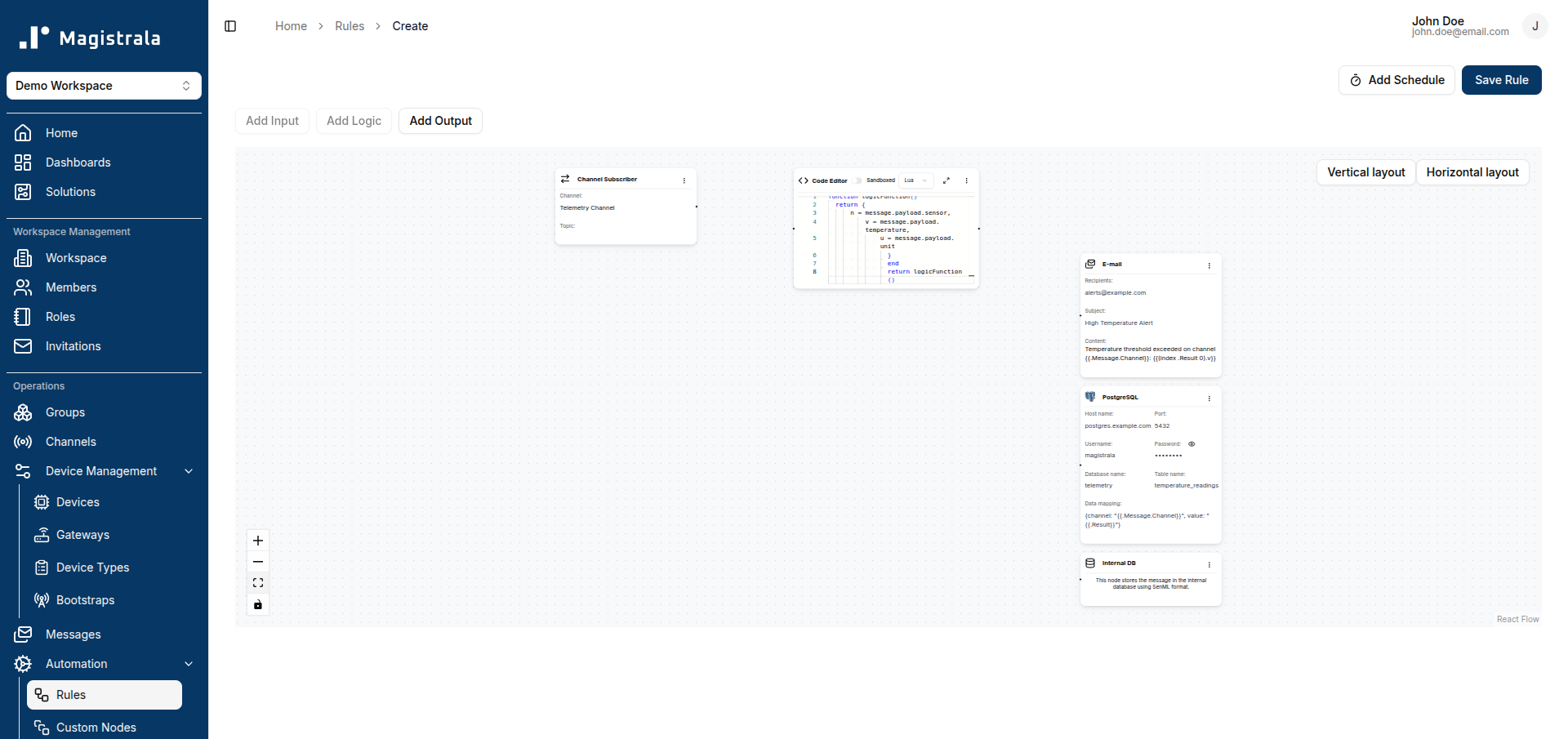 Storage with json input